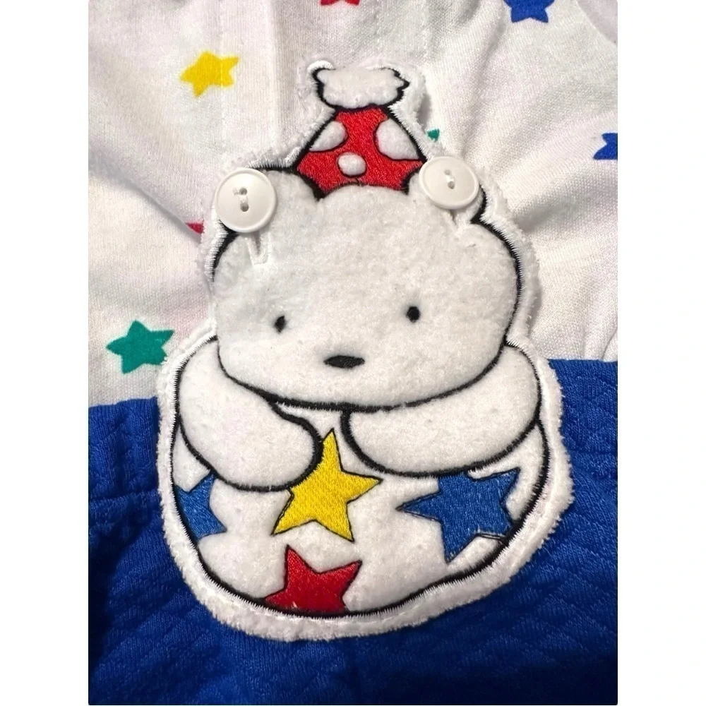 Vintage Carter’s Blue and White Starry Bear 2-Piece Outfit - 0-3 Months